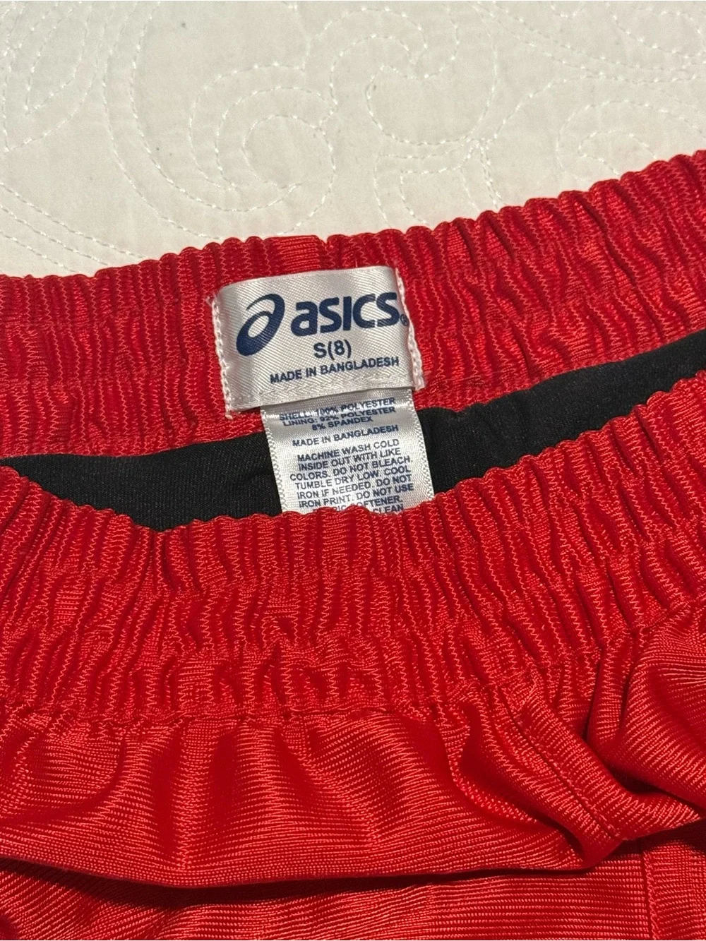 Asics Red‎ Athletic Kids Shorts with a black lining layer S (8)
